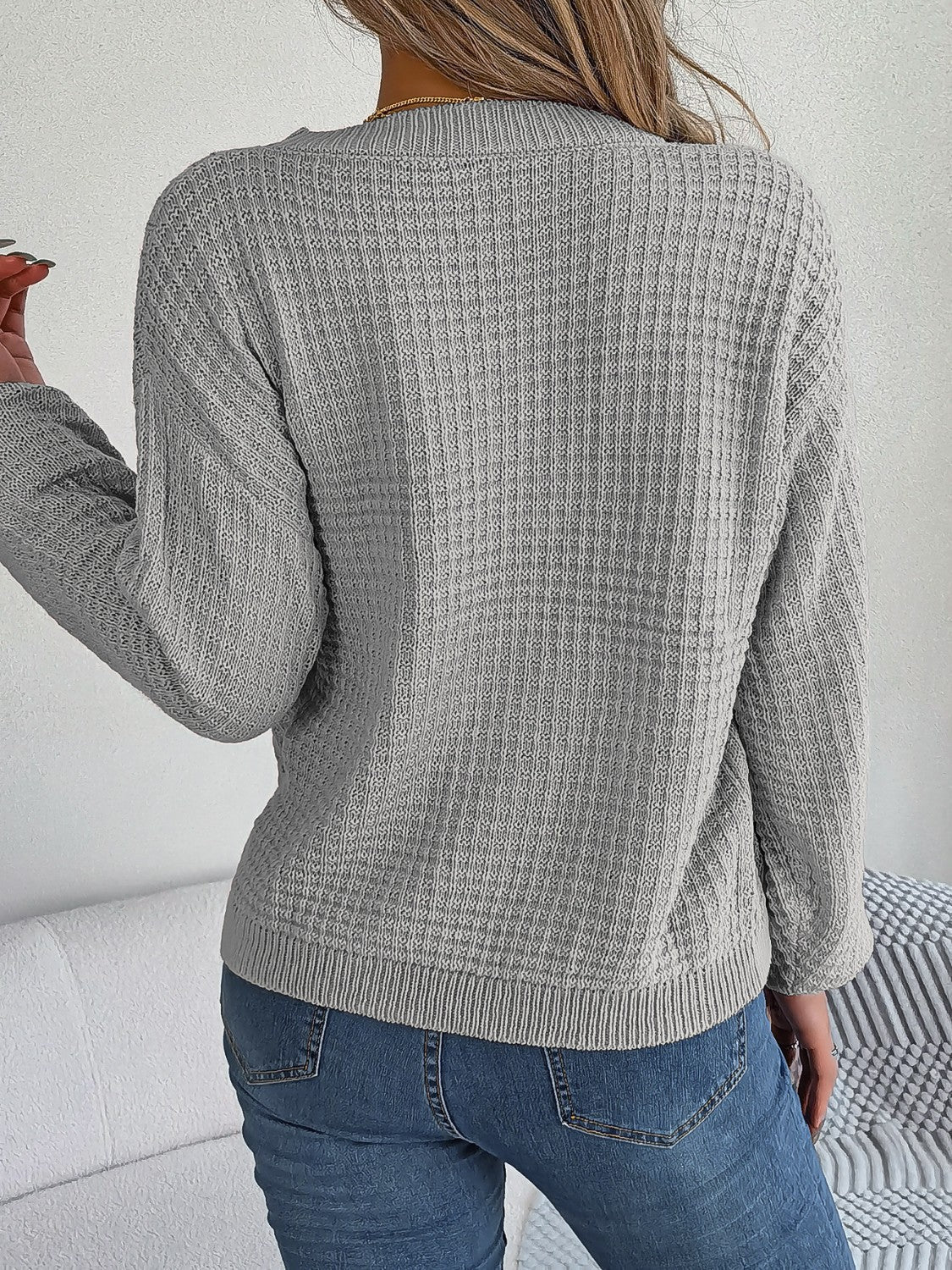 Damen Zopfmuster-Strickpullover Für Frauen