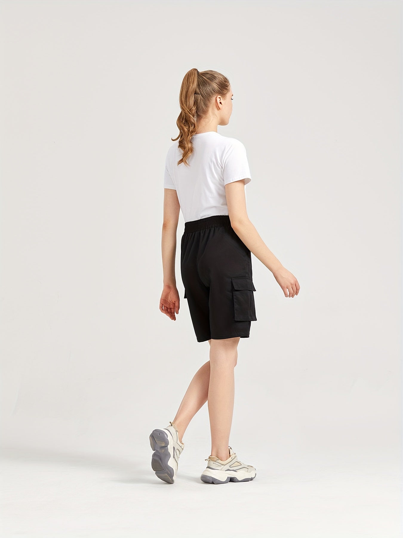 Schwarze Cargo-Stil Shorts - Sophia