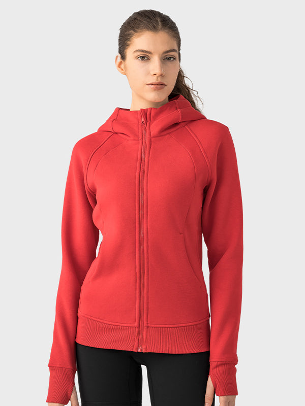 Active Wear Kapuzenpullover mit Reißverschluss