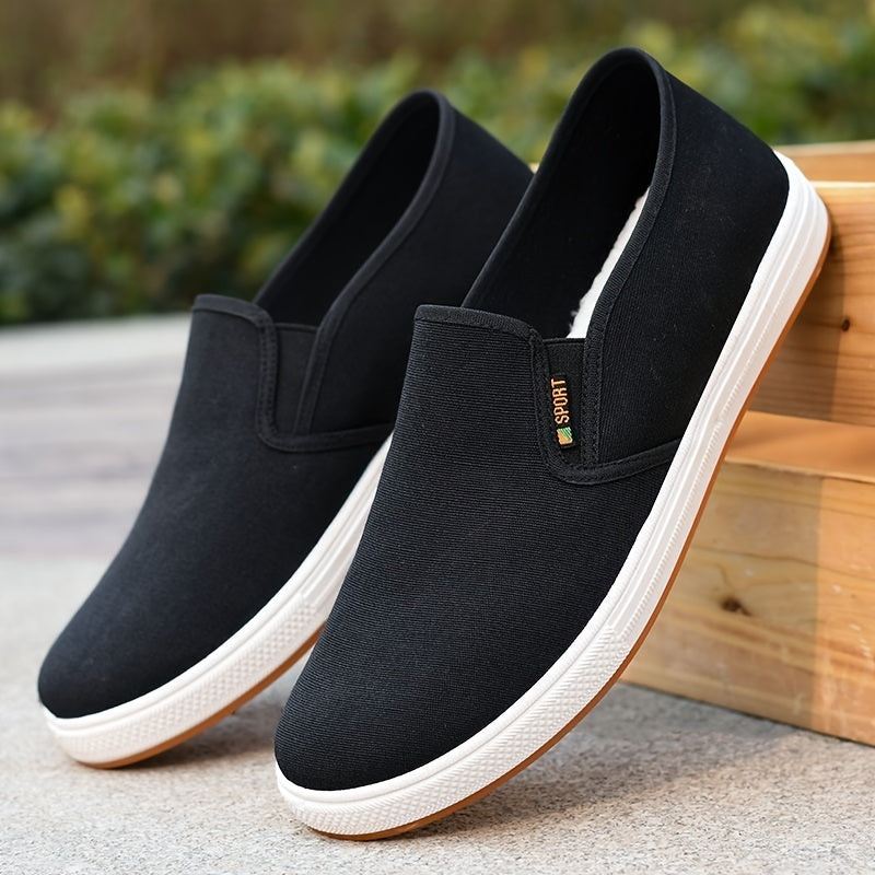 Schwarze Orthopädische Canvas Slip-ons - Sam