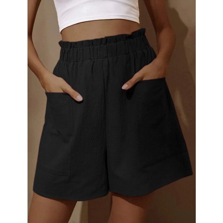 Weiße High-Waist Shorts - Fleur