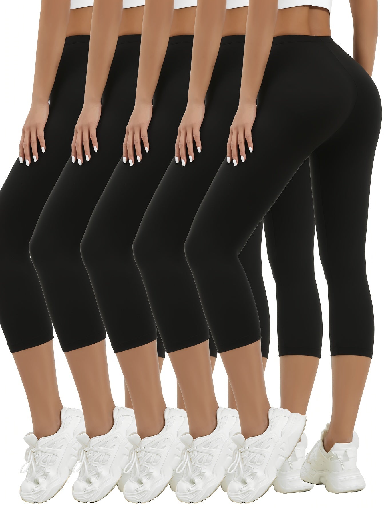 Schwarze Superweiche Capri Leggings - Lena