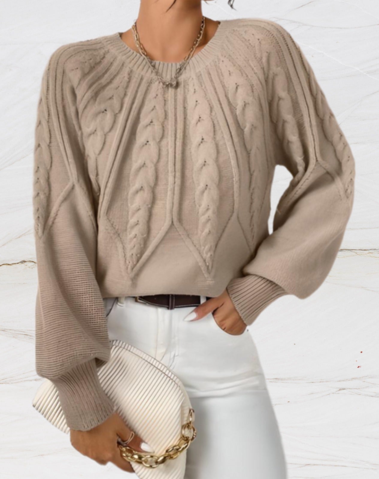 Eleganter Strickpullover Für Frauen