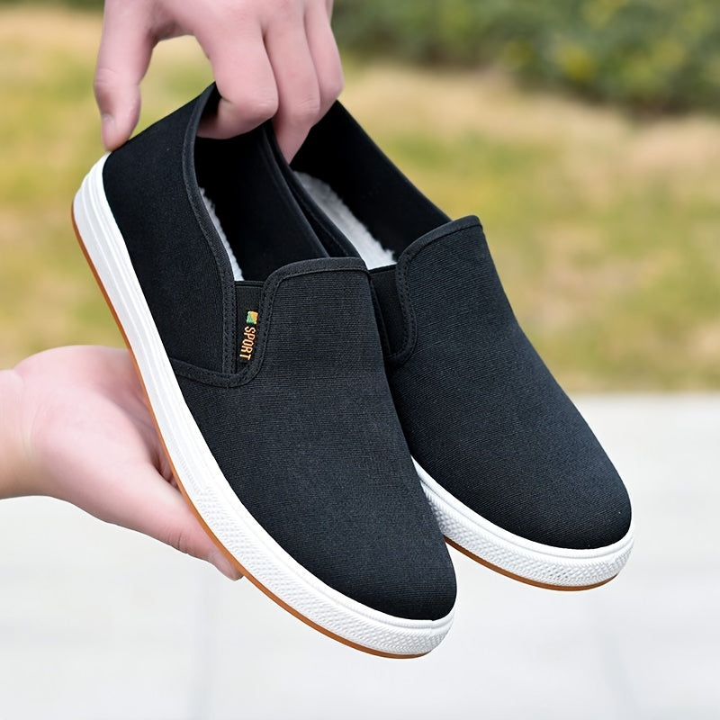 Schwarze Orthopädische Canvas Slip-ons - Sam