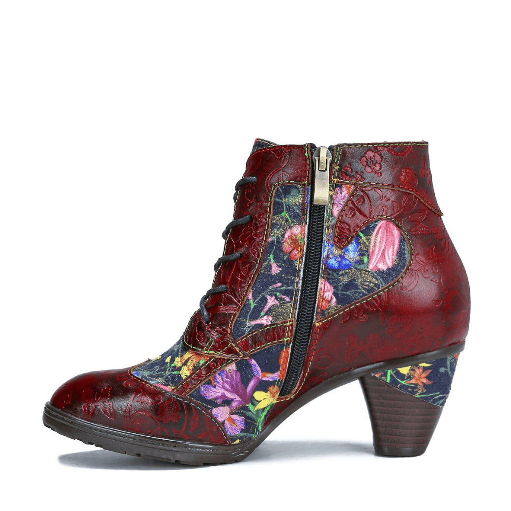 Retro handgemachte Leder Patchwork Stiefeletten