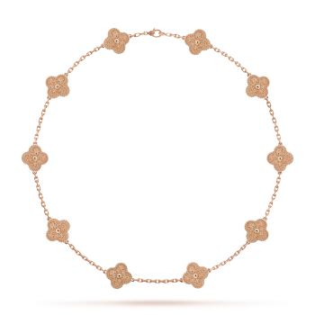 HALSKETTE MIT AUFWENDIGEM HOFBLATT 10 MOTIVEN – ROSÉGOLD