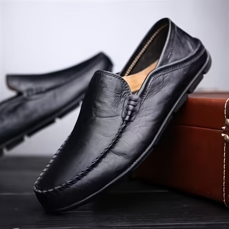 Schwarze Leder Loafers - Noah