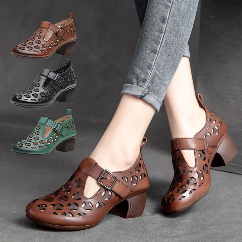 Braune Retro Schuhe - Nora