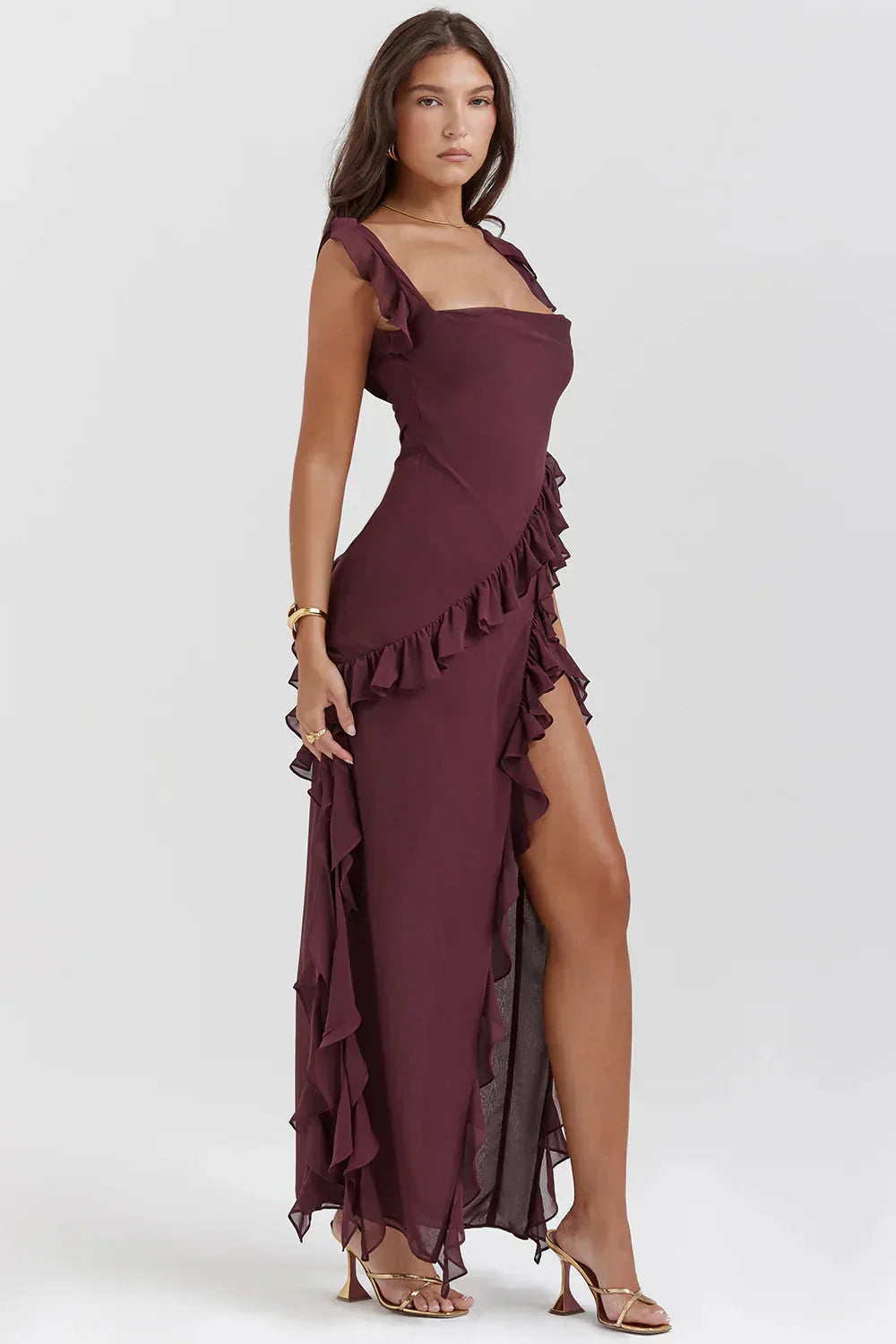 Emilia - Elegantes Offenes Bein-Kleid