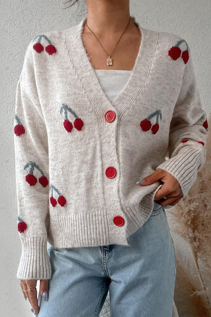 Lässiger V-Ausschnitt-Pullover mit Patchwork Für Frauen