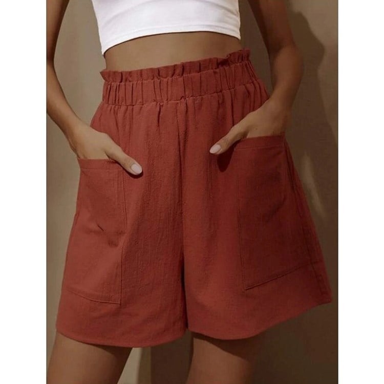 Weiße High-Waist Shorts - Fleur