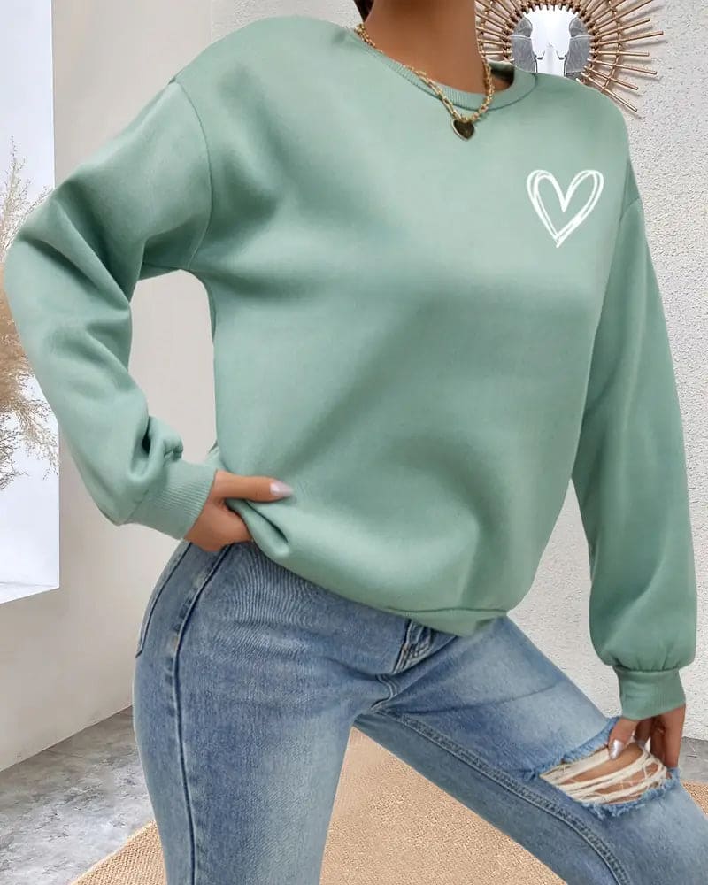 Verspielter Pullover mit Herzmotiv Für Frauen