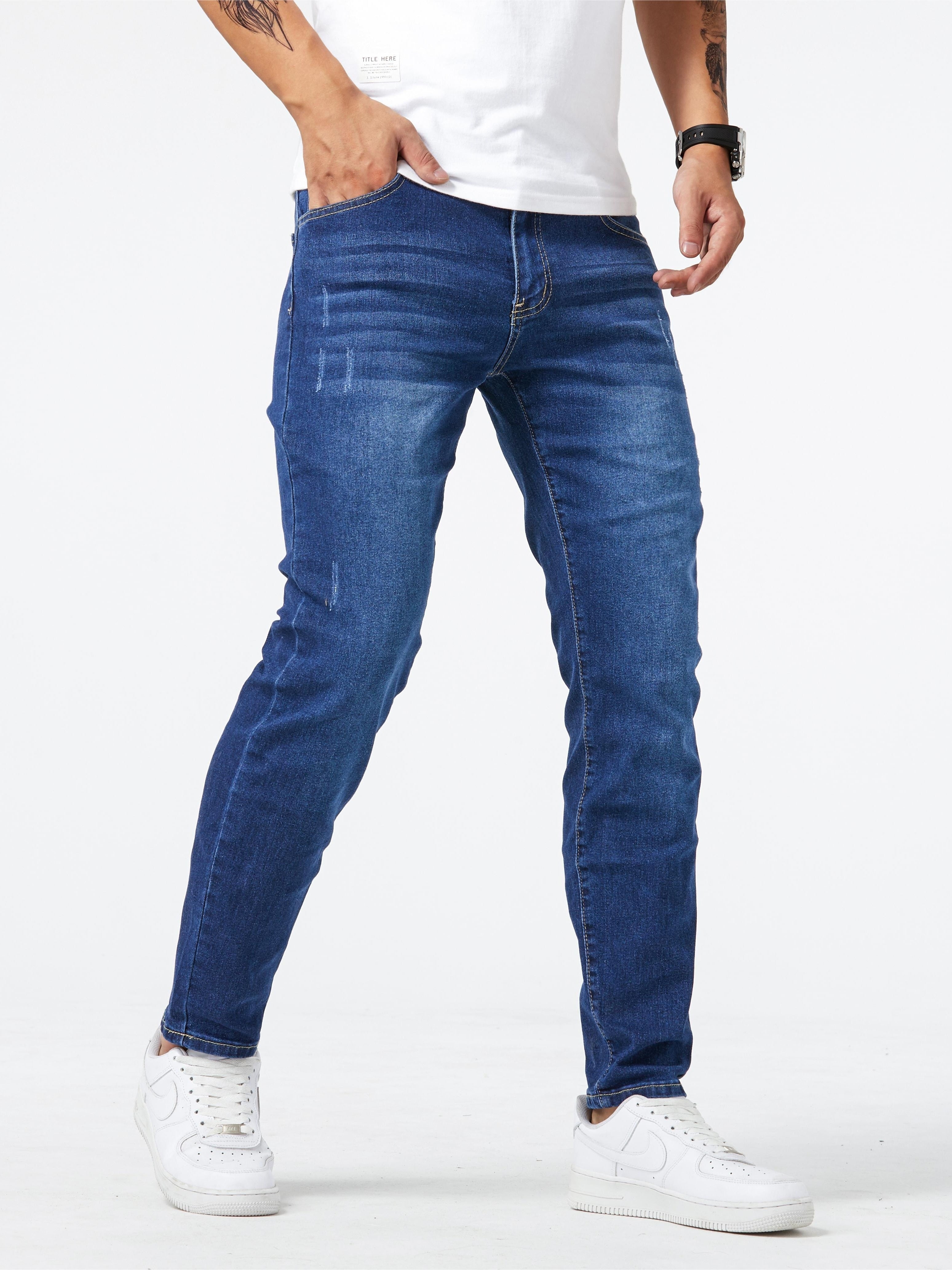 Slim Fit Hohe Stretch Jeans Blau - Lucas