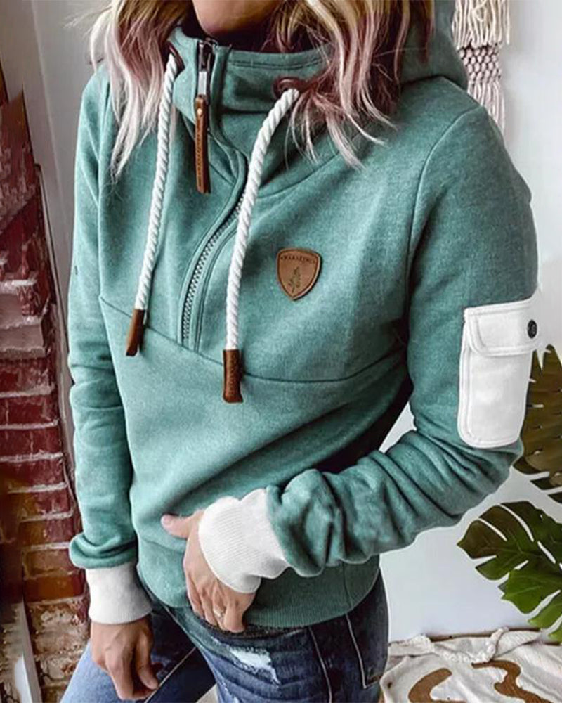 Lässige Half-Zip-Hoodie für Frauen