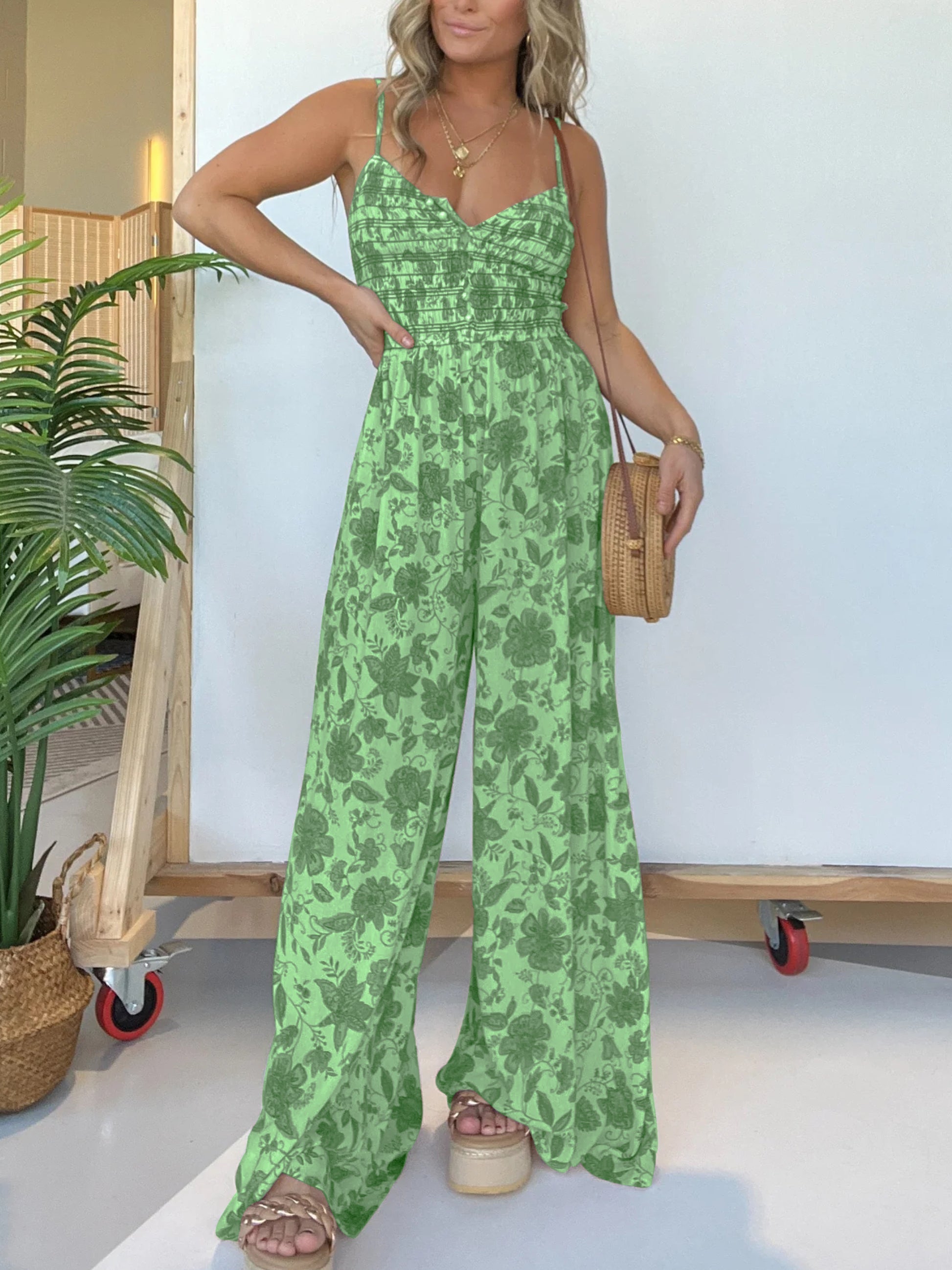 Weiße Blumen Jumpsuit - Mila