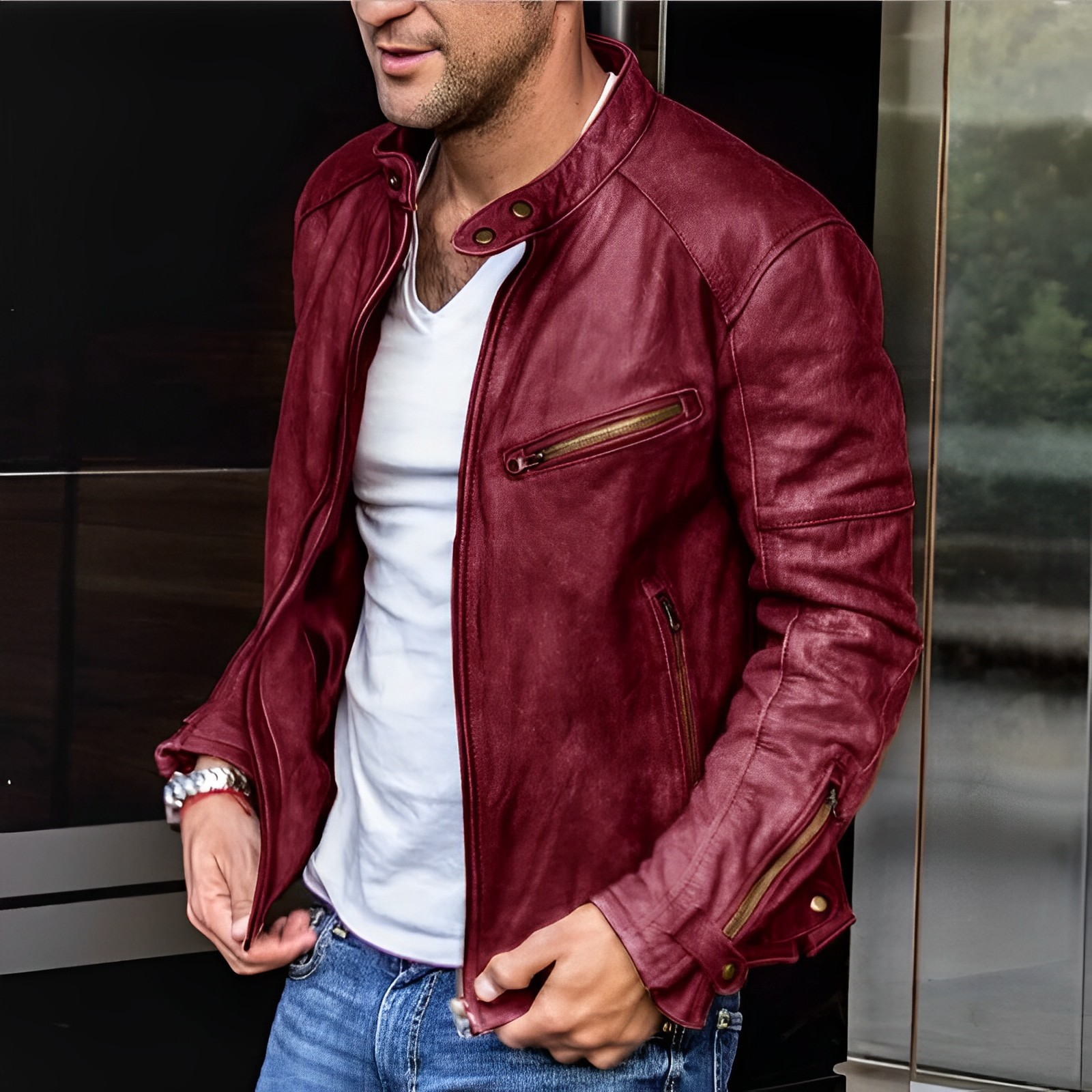 Robuste Lederjacke für Herren