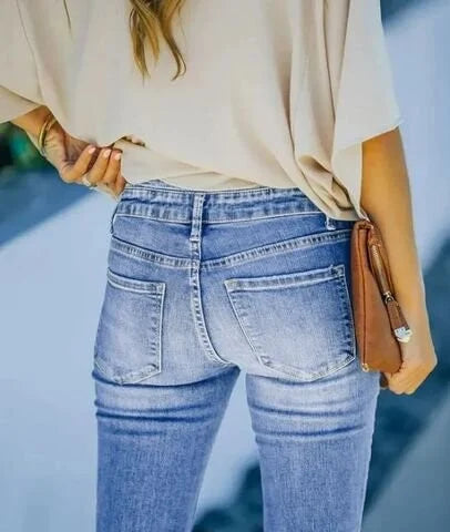 Veronna | Neue Jeanshose mit hoher Taille lässige Denim-Hose für Frauen