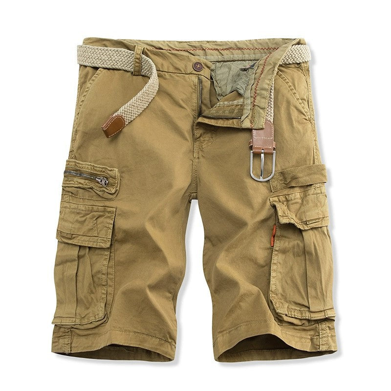 Stuttgart | Relaxed Washed Solid Color Mehrtaschen-Hose Shorts