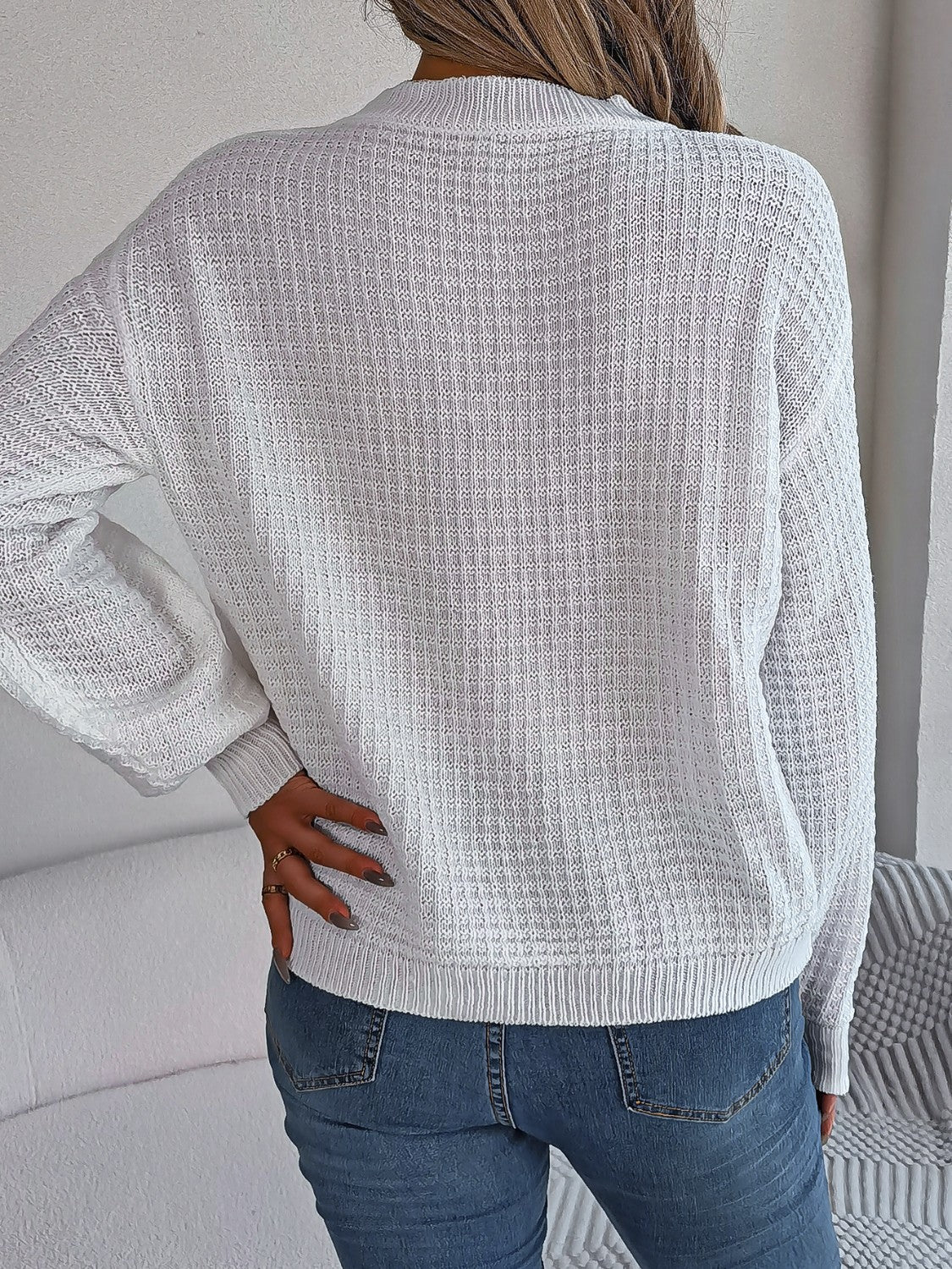 Damen Zopfmuster-Strickpullover Für Frauen