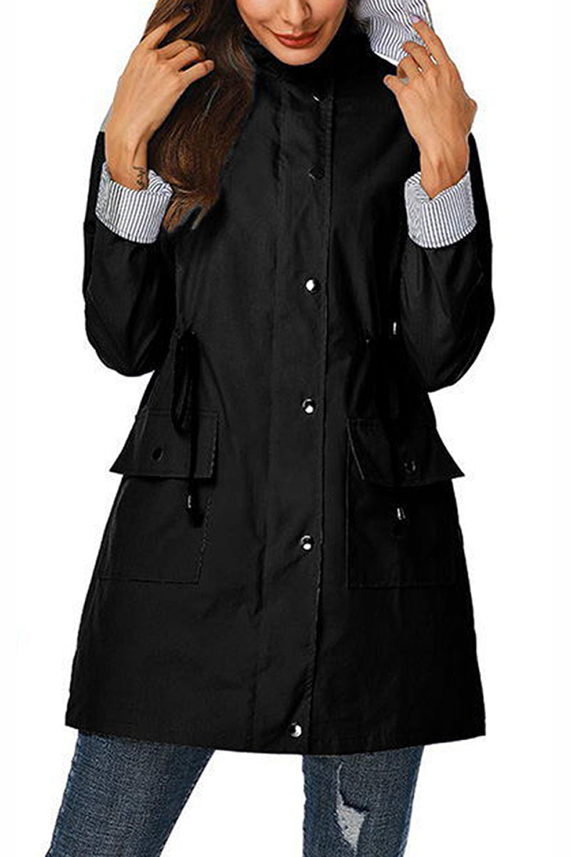 Windbreaker mit Kapuze und gestreifter Windjacke-Regenjacke