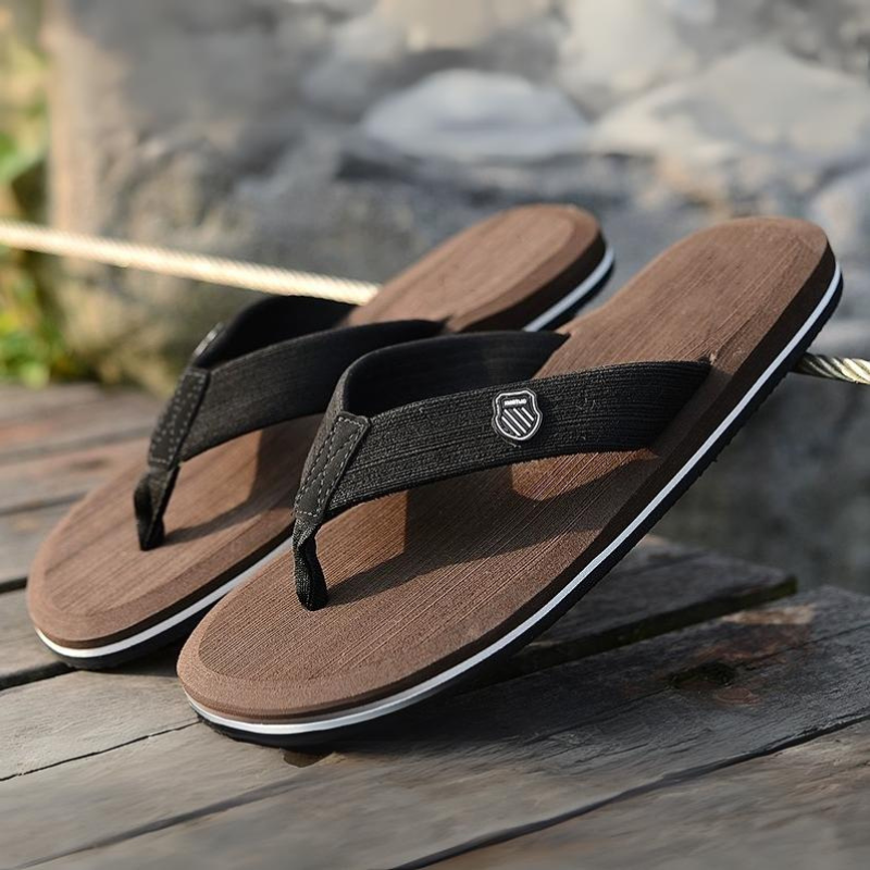 Walnussbraune Orthopädische Flip-Flops - Kai