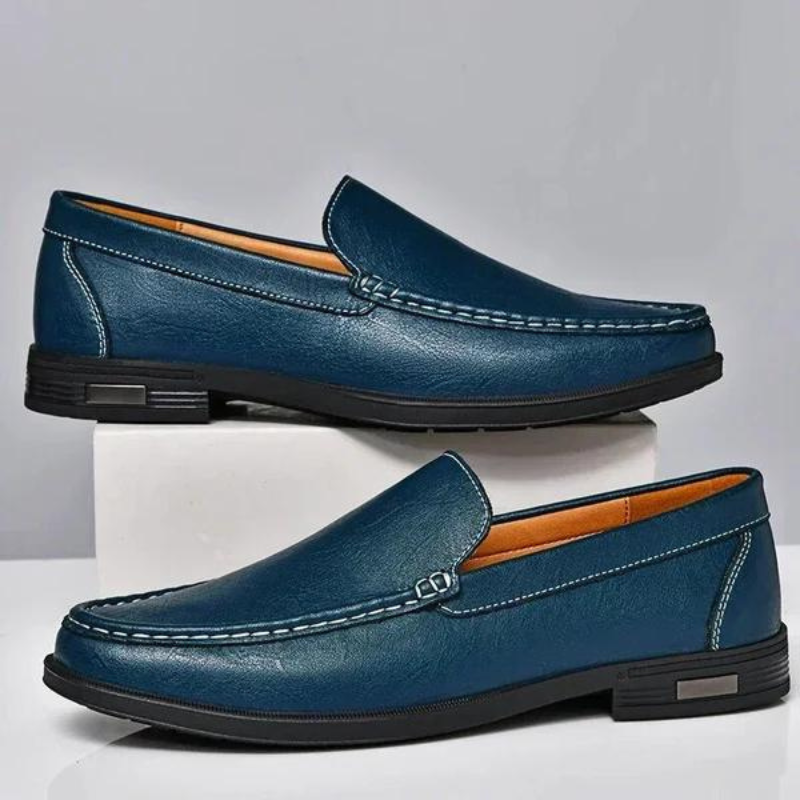 Blaue Orthopädische Lederloafer - Felix