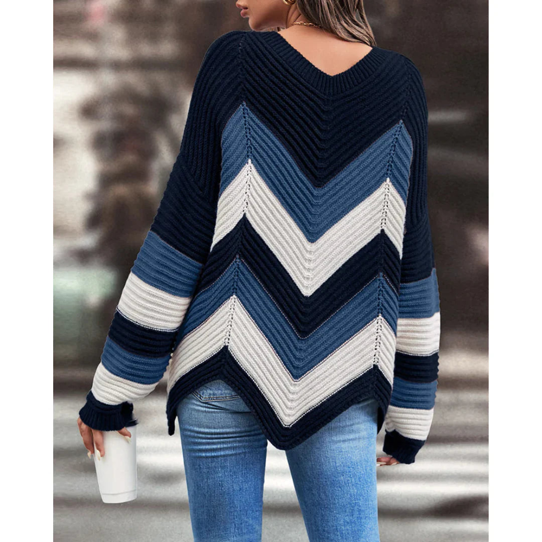 Vereni | Damen Strick Langarm Pullover | Lässig