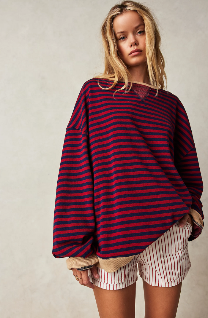 Meike™ - Gestreifter Oversize-Pullover