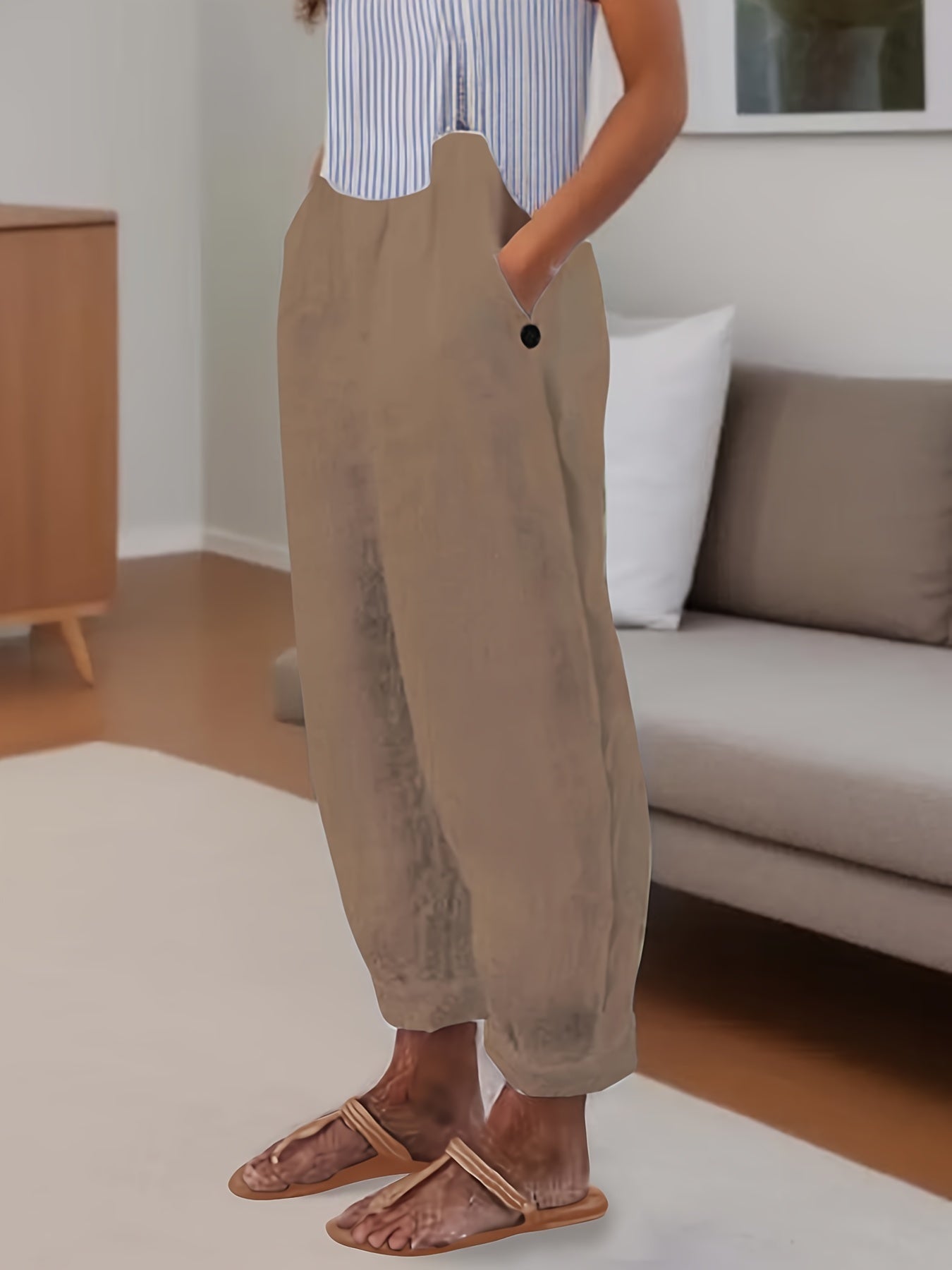 Weiße Casual Weite Hose - Sophie