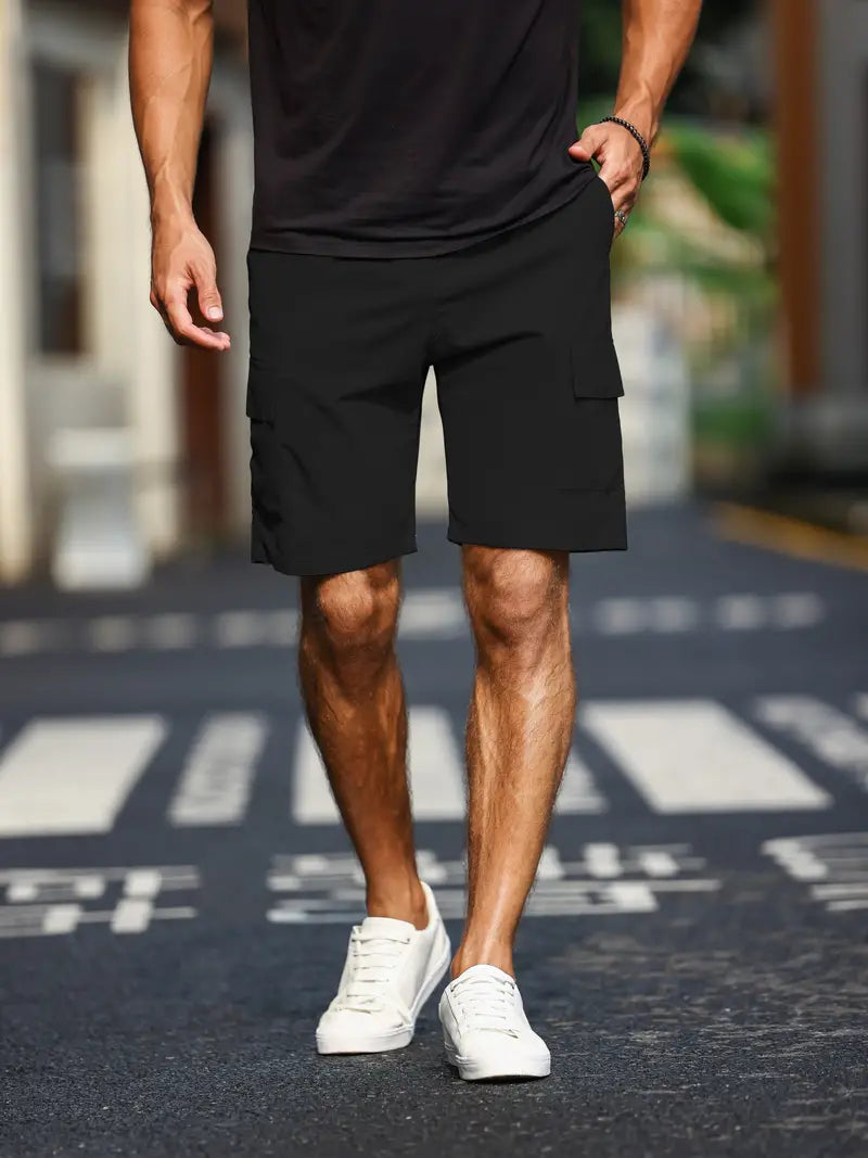 Ethan - Beige Casual Herren-Cargoshorts