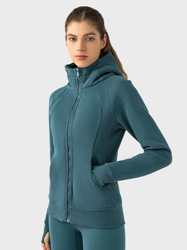 Active Wear Kapuzenpullover mit Reißverschluss