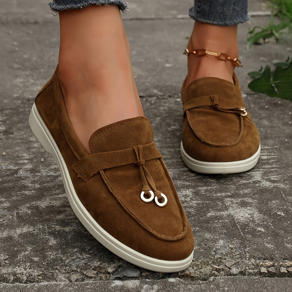 Aprikose Quasten-Loafers - Anna