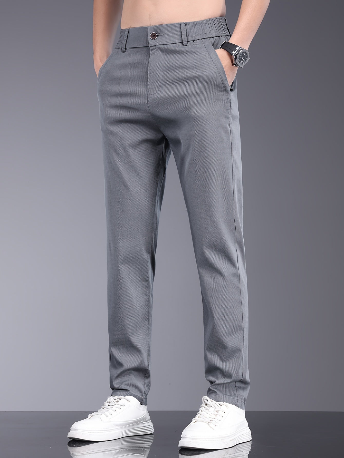 Dunkelgraue Slim Fit Hose - Hugo