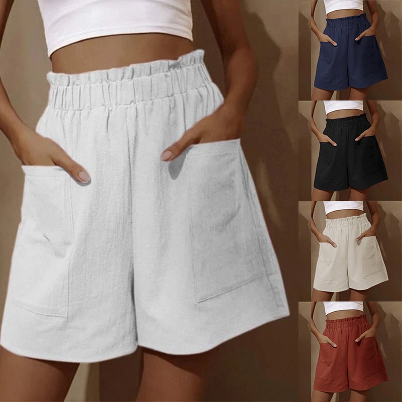 Weiße High-Waist Shorts - Fleur