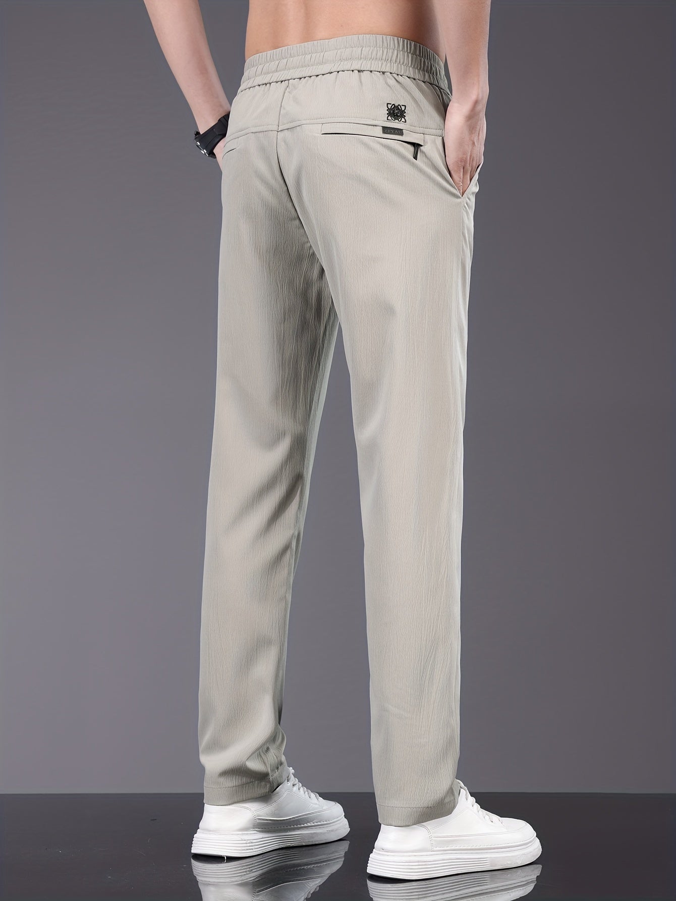 Khaki Lange Kordelzug Hose - Finn