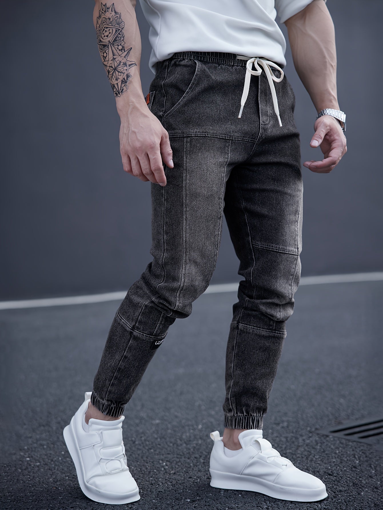 Schwarze Tapered Jeans - Jeroen