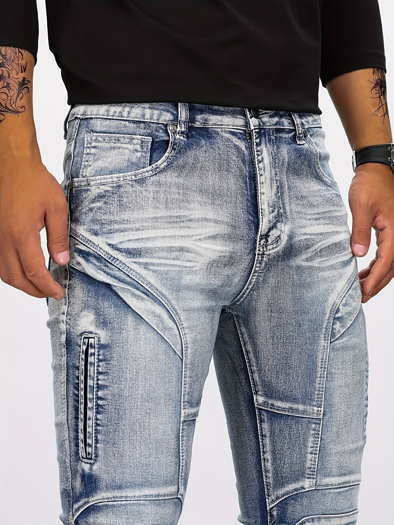 Stahlblaue Skinny Jeans - Max