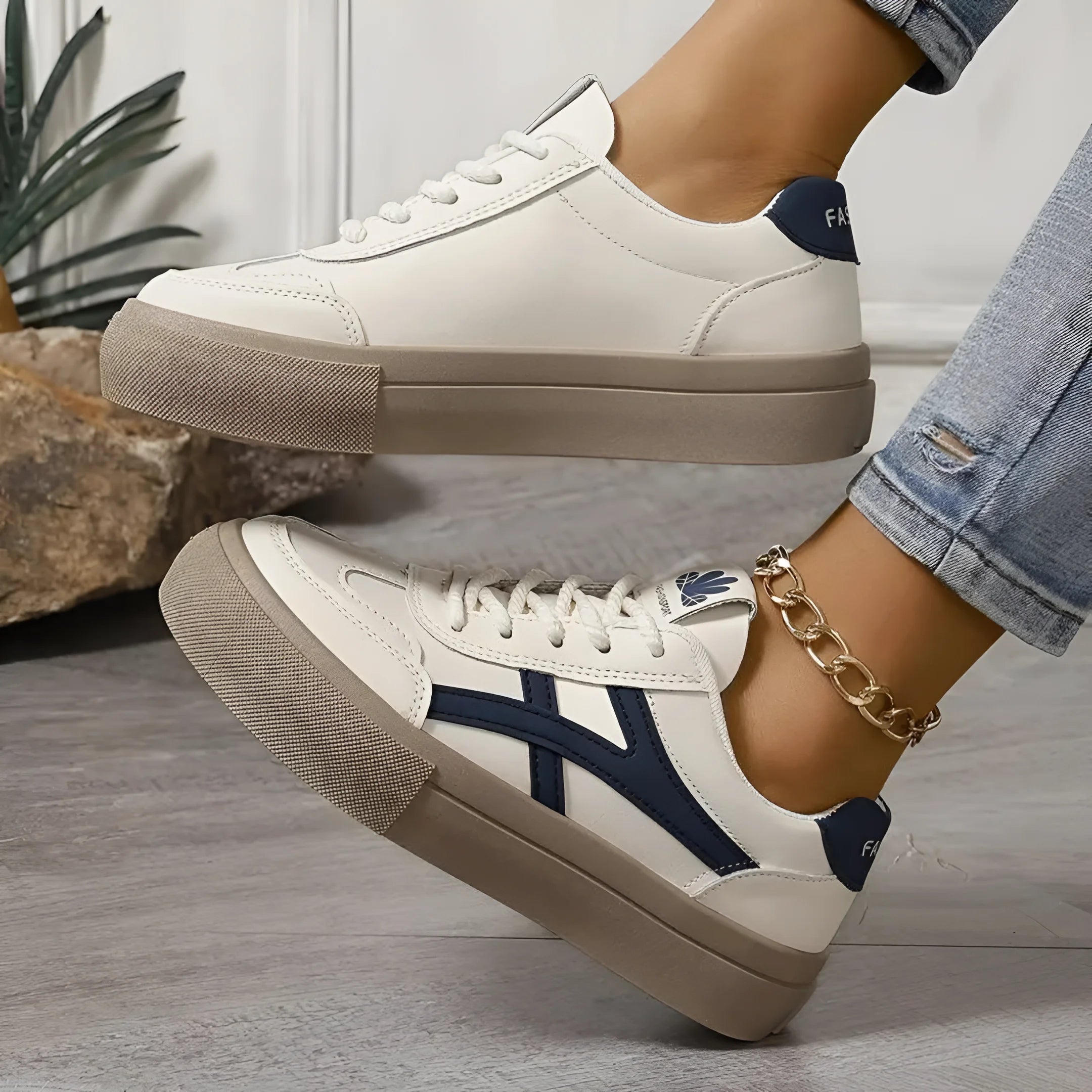 Stylische Strick-Sneaker mit Schnürung für Frauen