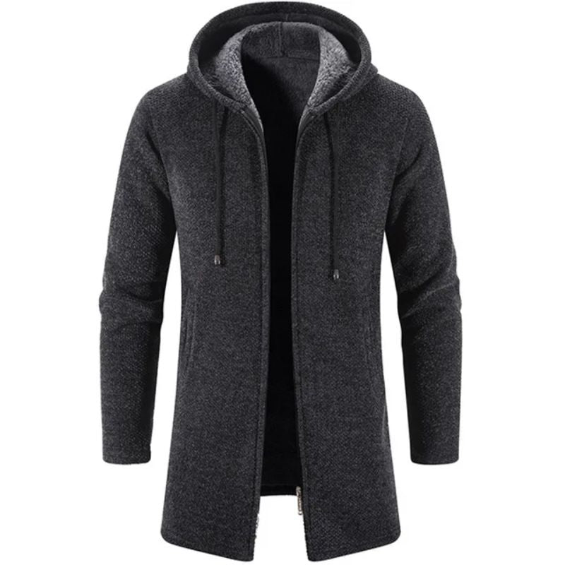 Warme Wolljacke mit Kapuze für Herren