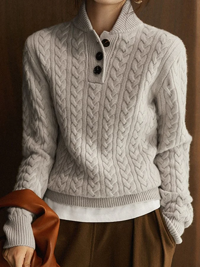 Schicker weicher Strickpullover mit Struktur Für Frauen