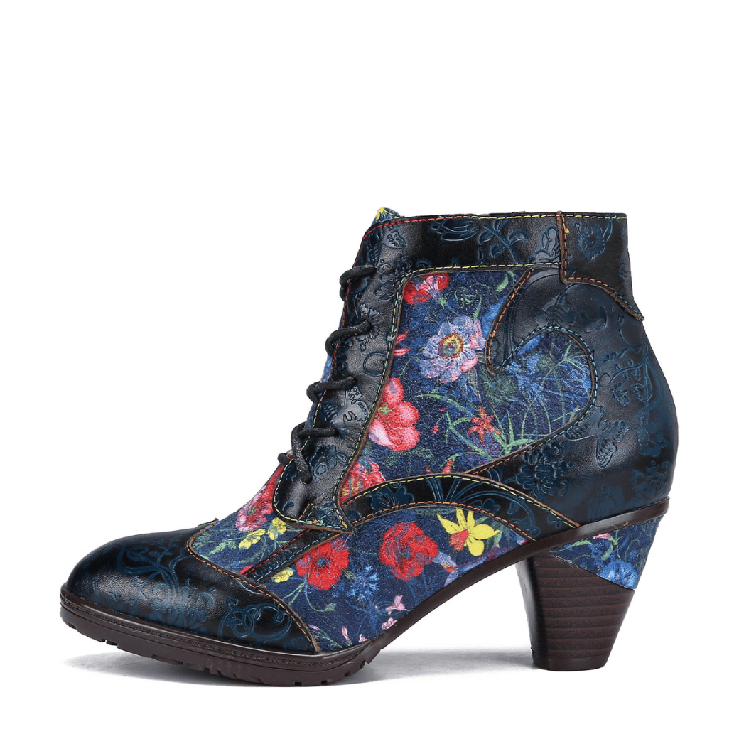 Retro handgemachte Leder Patchwork Stiefeletten