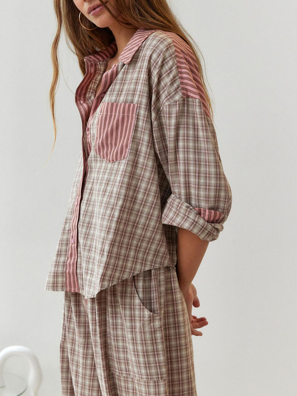 Rosa Lockerer Pyjama Set - Sophie