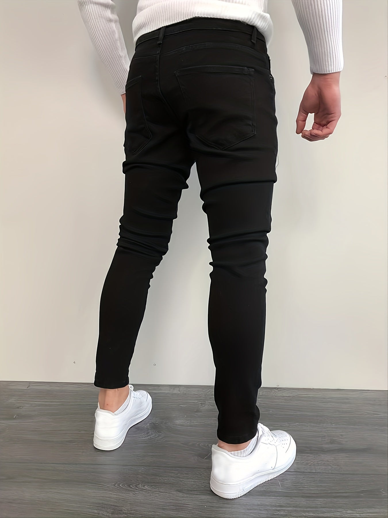 Slim Fit Baumwolljeans Schwarz - Noah