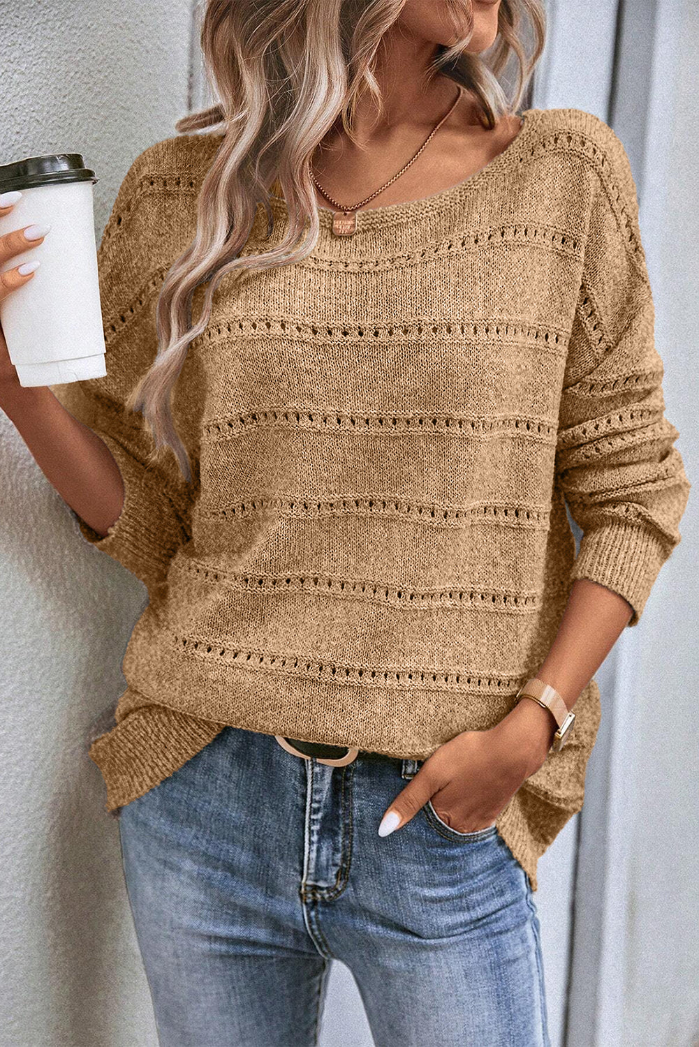 Luxuriöser Strickpullover mit aufwendigen Details Für Frauen