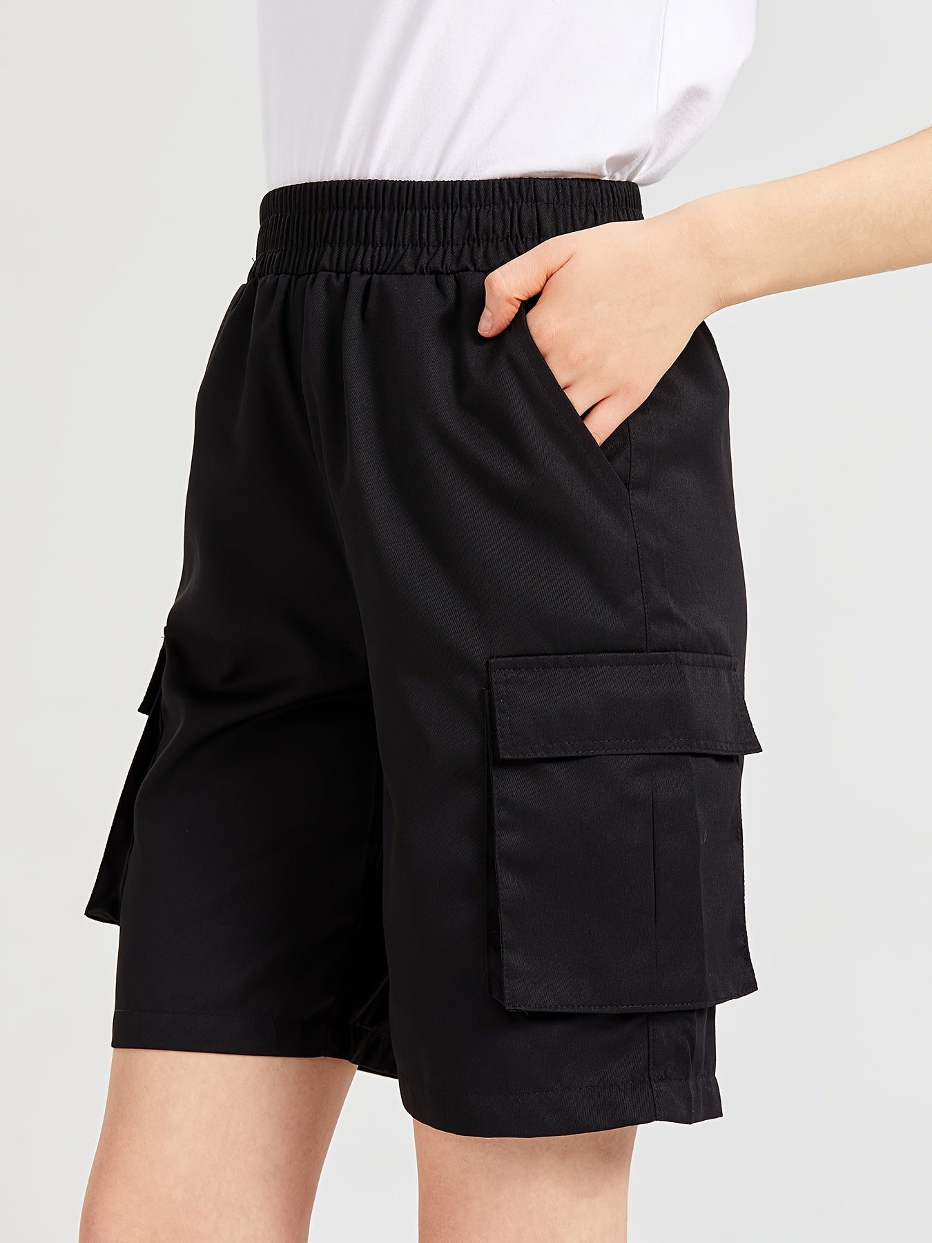 Schwarze Cargo-Stil Shorts - Sophia