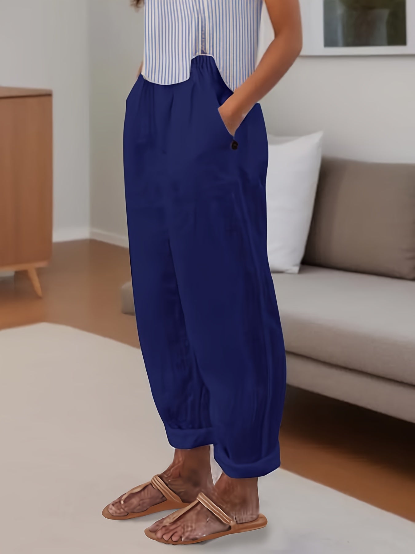 Weiße Casual Weite Hose - Sophie