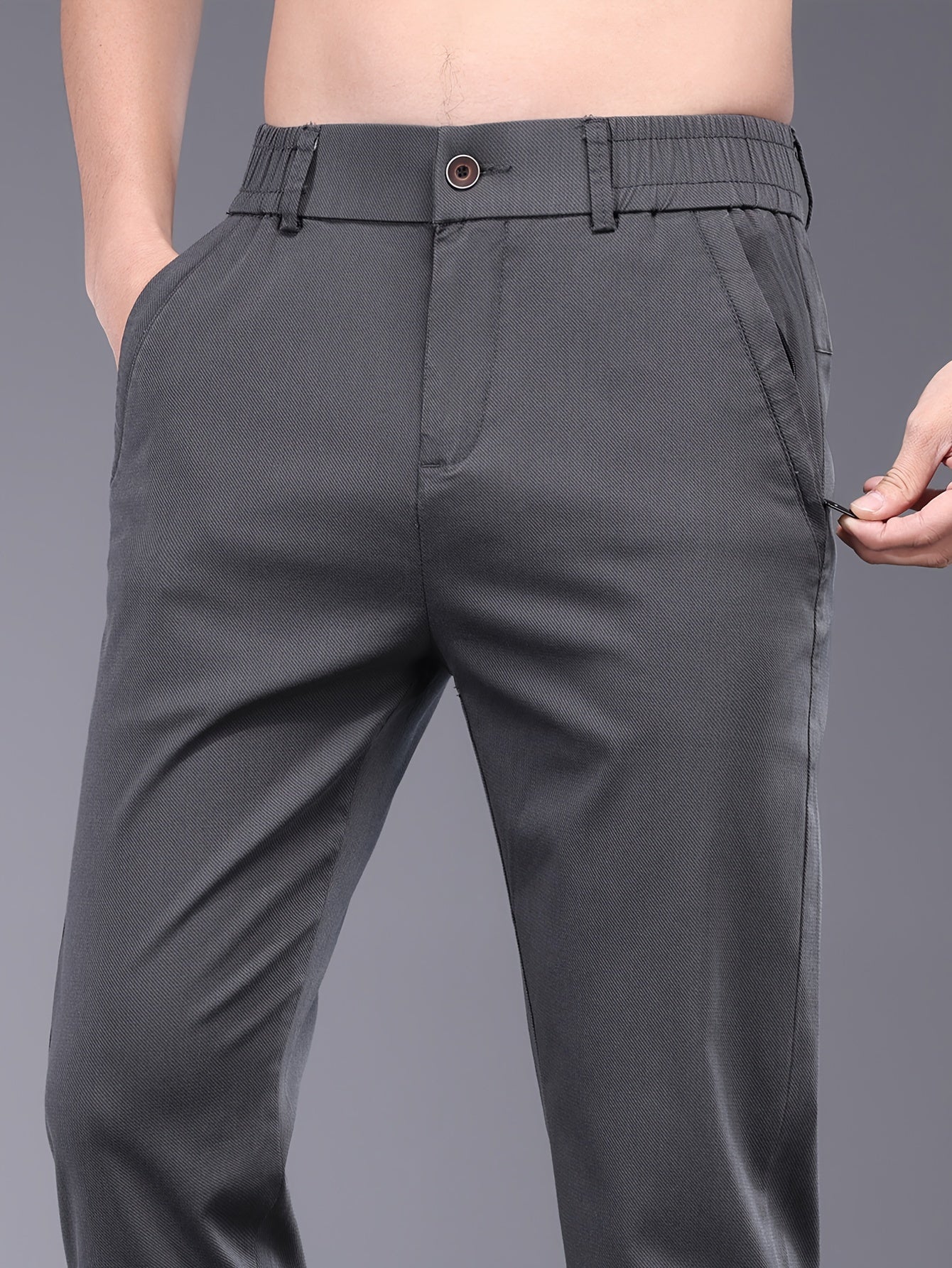 Dunkelgraue Slim Fit Hose - Hugo