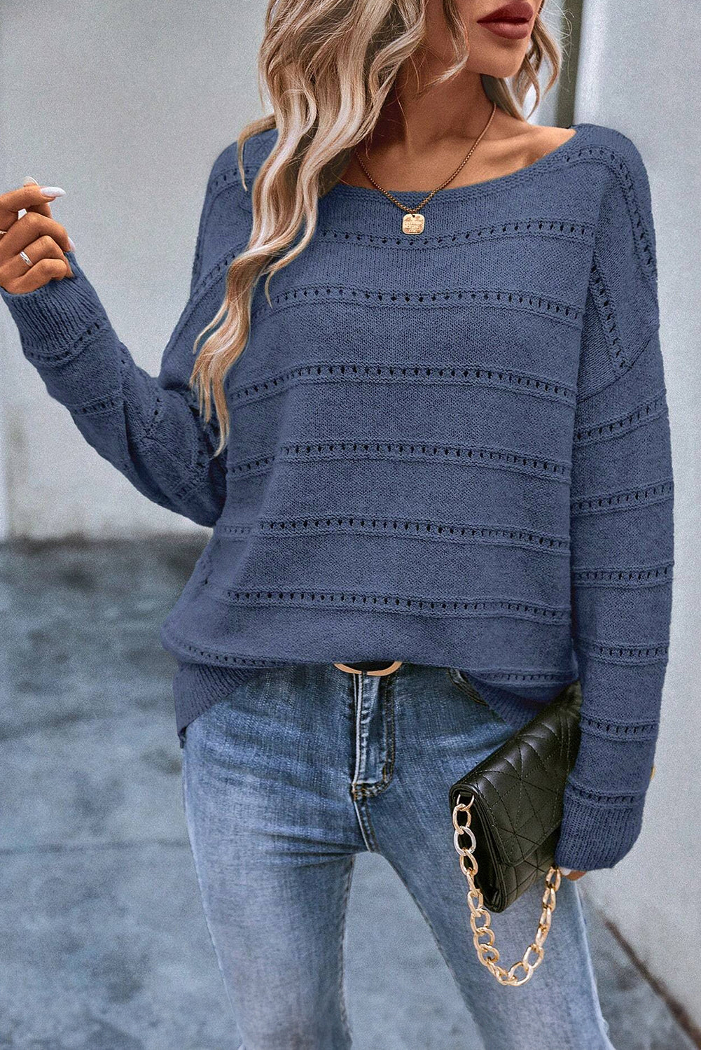 Luxuriöser Strickpullover mit aufwendigen Details Für Frauen