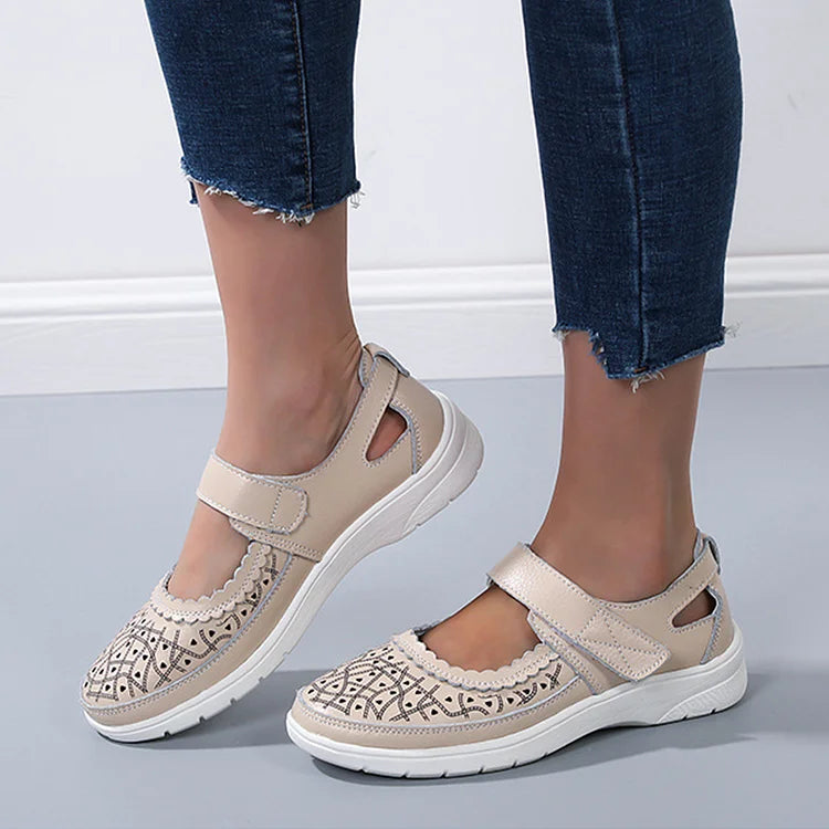 Sofia - Witte Lederen Orthopedische Comfort Loafers voor Dames