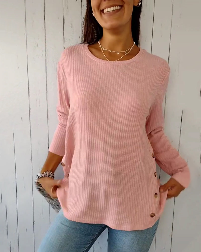 Strahlend Blau-Grau-Rosa Kaschmir Pullover